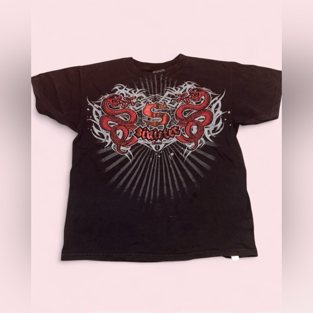 Sinister Snake Graphic T-Shirt Black | Y2K Edgy Streetwear | Size 10/12
